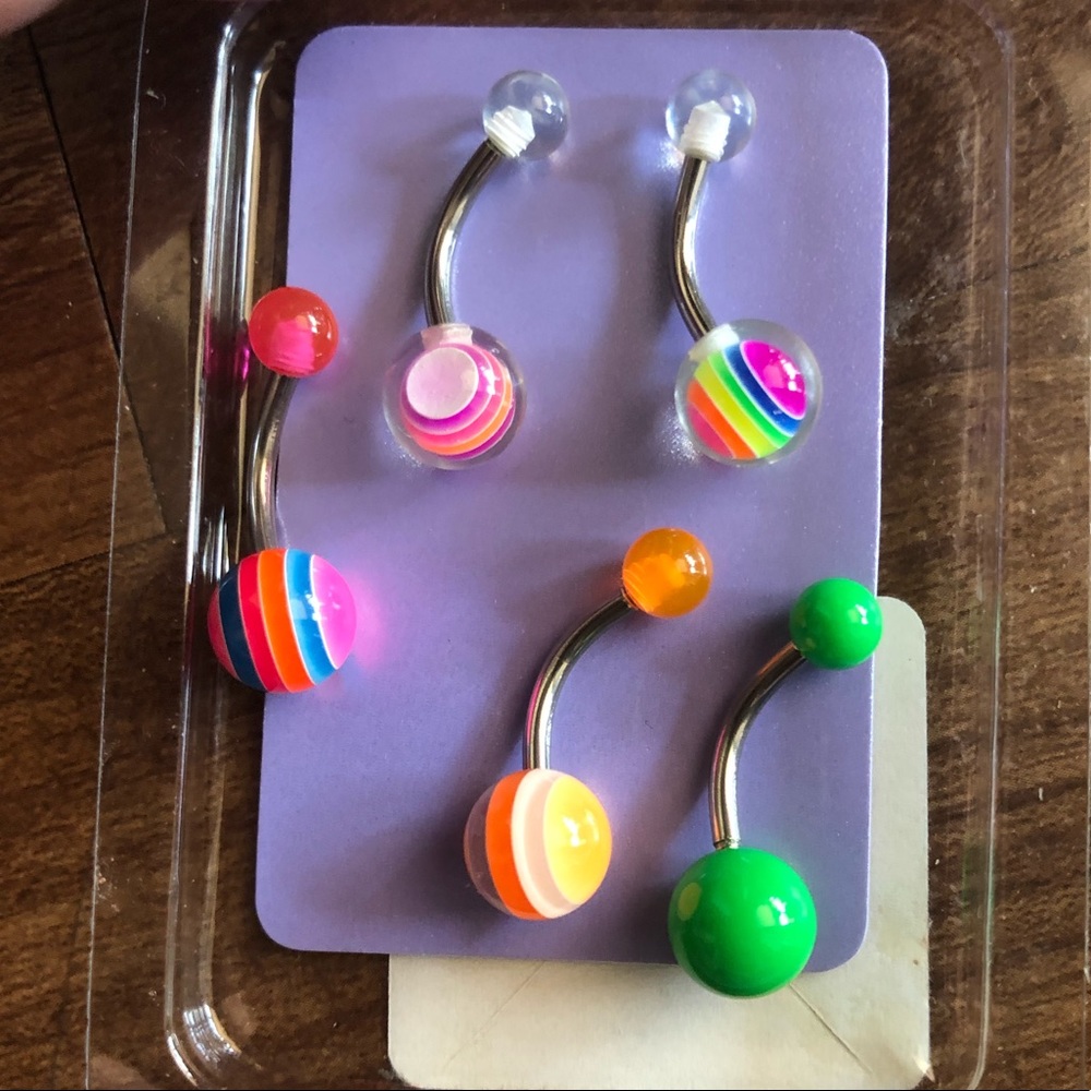 New Claire’s 5-pack 14g Belly Button Rings